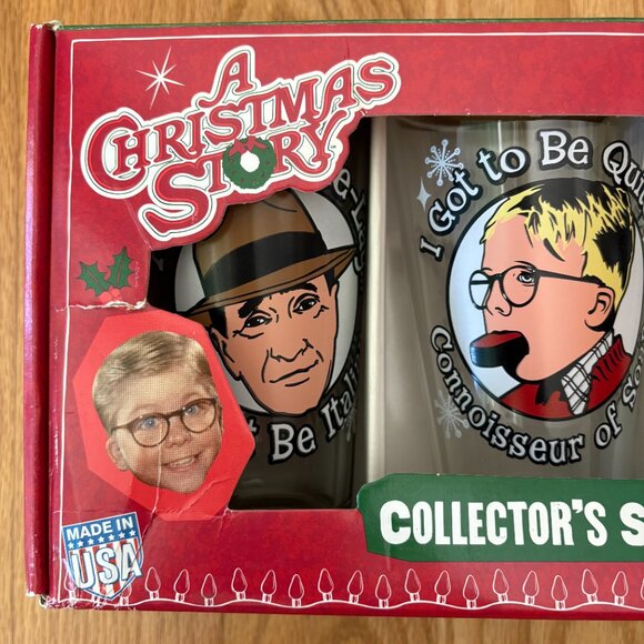 🌟Host Pick🌟 NWT A Christmas Story Collector's Pint Glass 4-Pack Ralphie Old Man - Picture 2 of 11